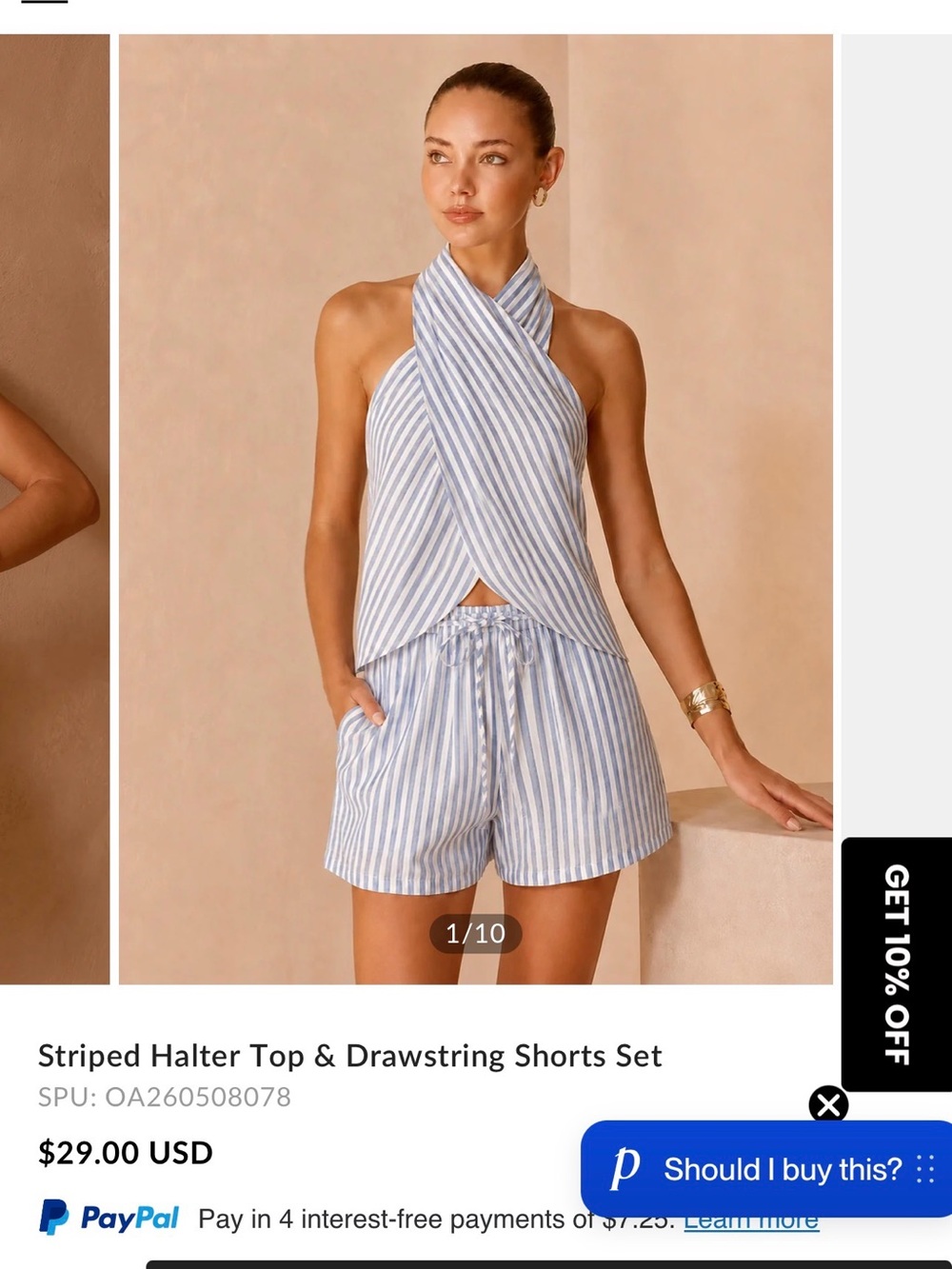 Commense matching short set